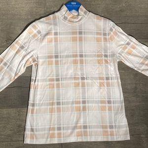 Plaid mock neck